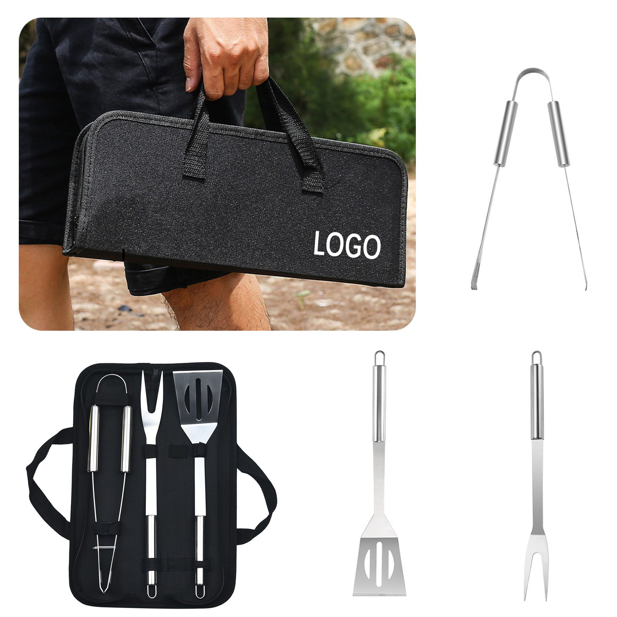 3 Piece BBQ Set Stainless Steel With Case 4
