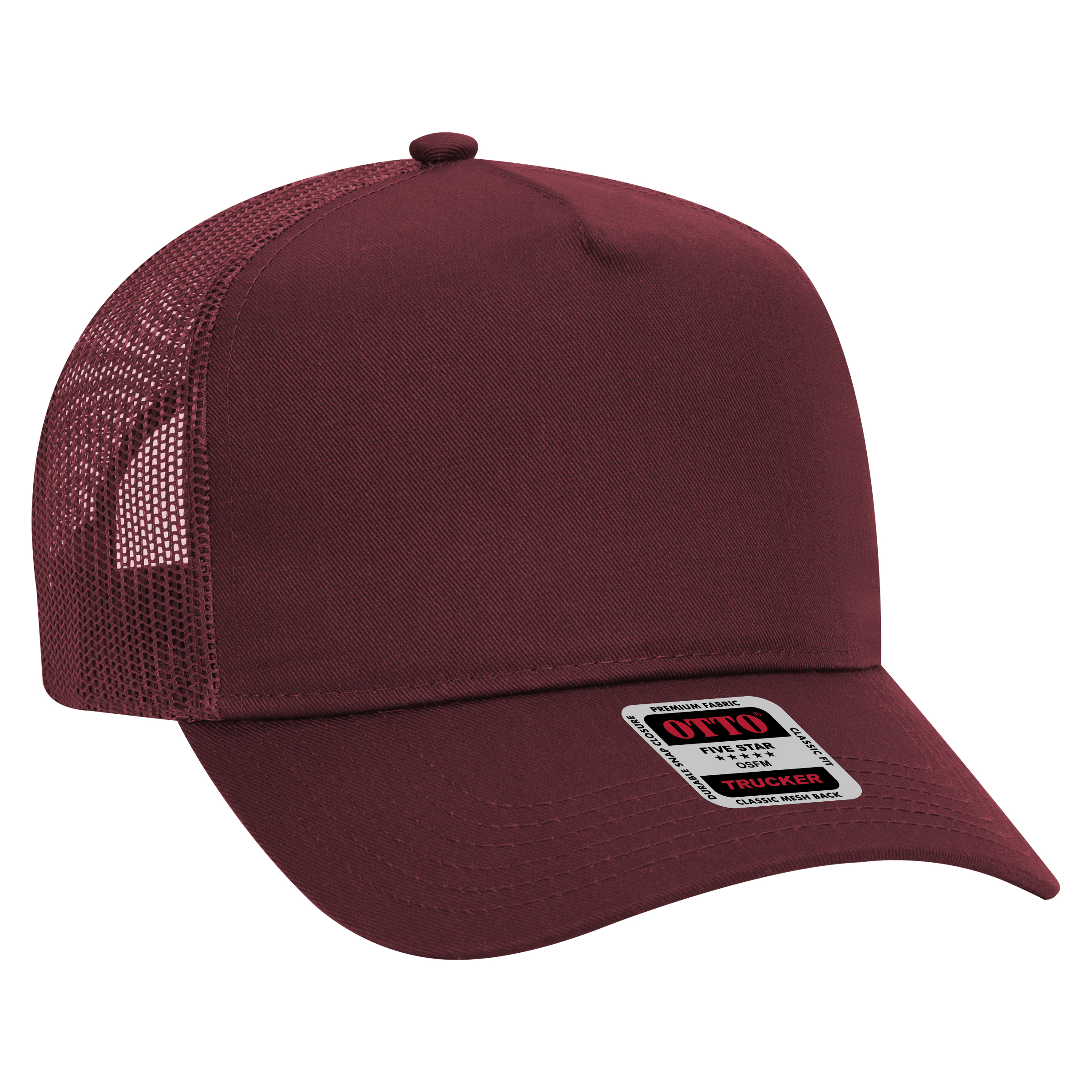 OTTO CAP® 5 Panel Mid Profile Mesh Back Trucker Hat 10