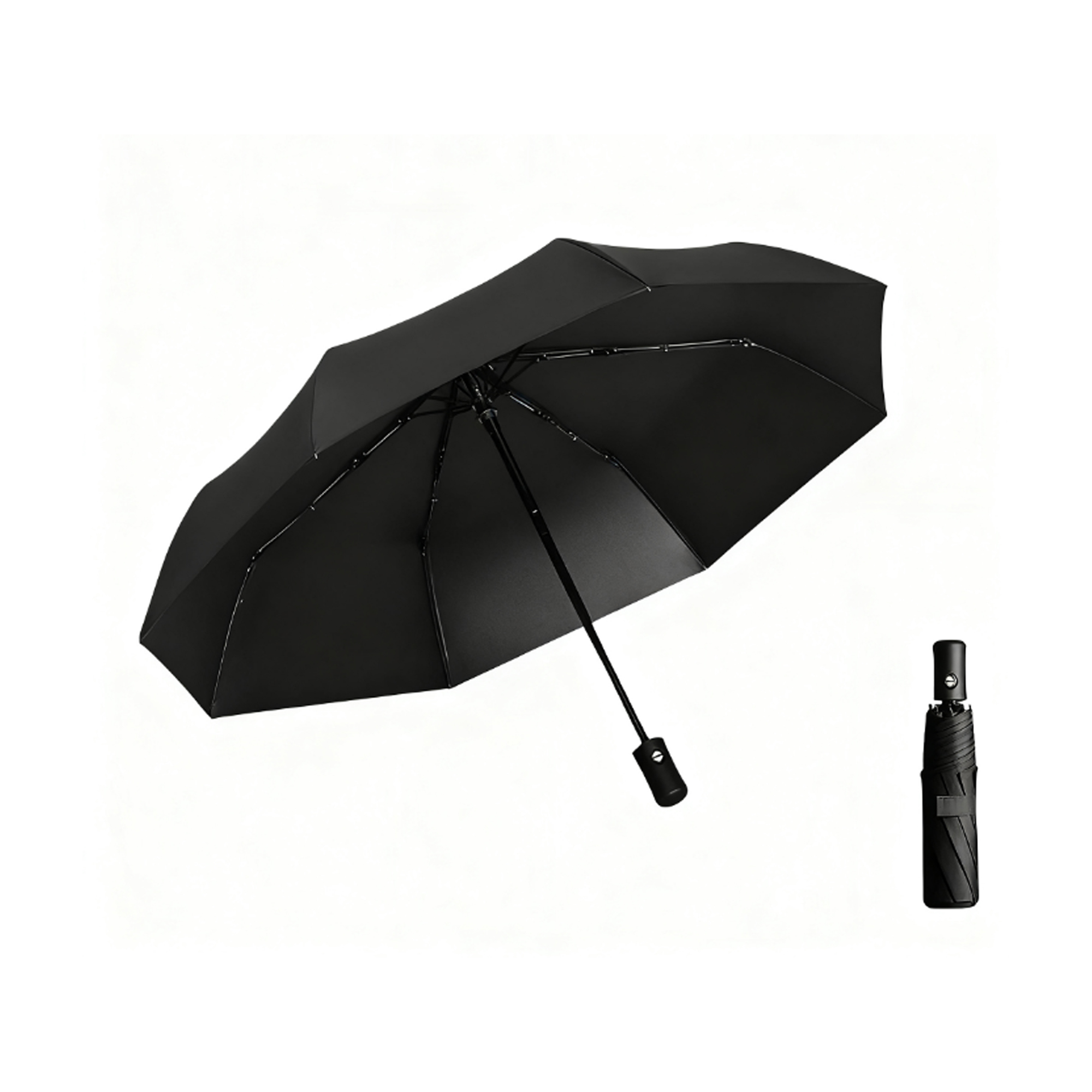 Automatic Folding Umbrella With Eight Fiberglass Ribs Dual Layer Canopy 6