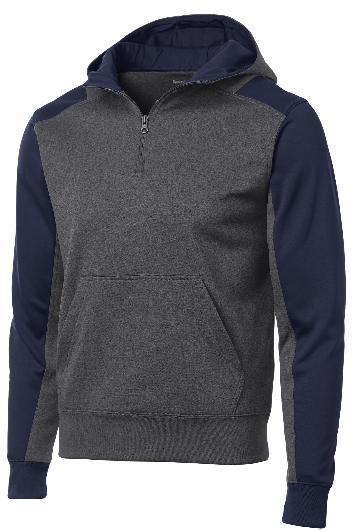 Sport-Tek Tech Fleece Colorblock 1/4-Zip Hooded Sweatshirt. ST249, custom hoodie or sweatshirt with logo imprint 25