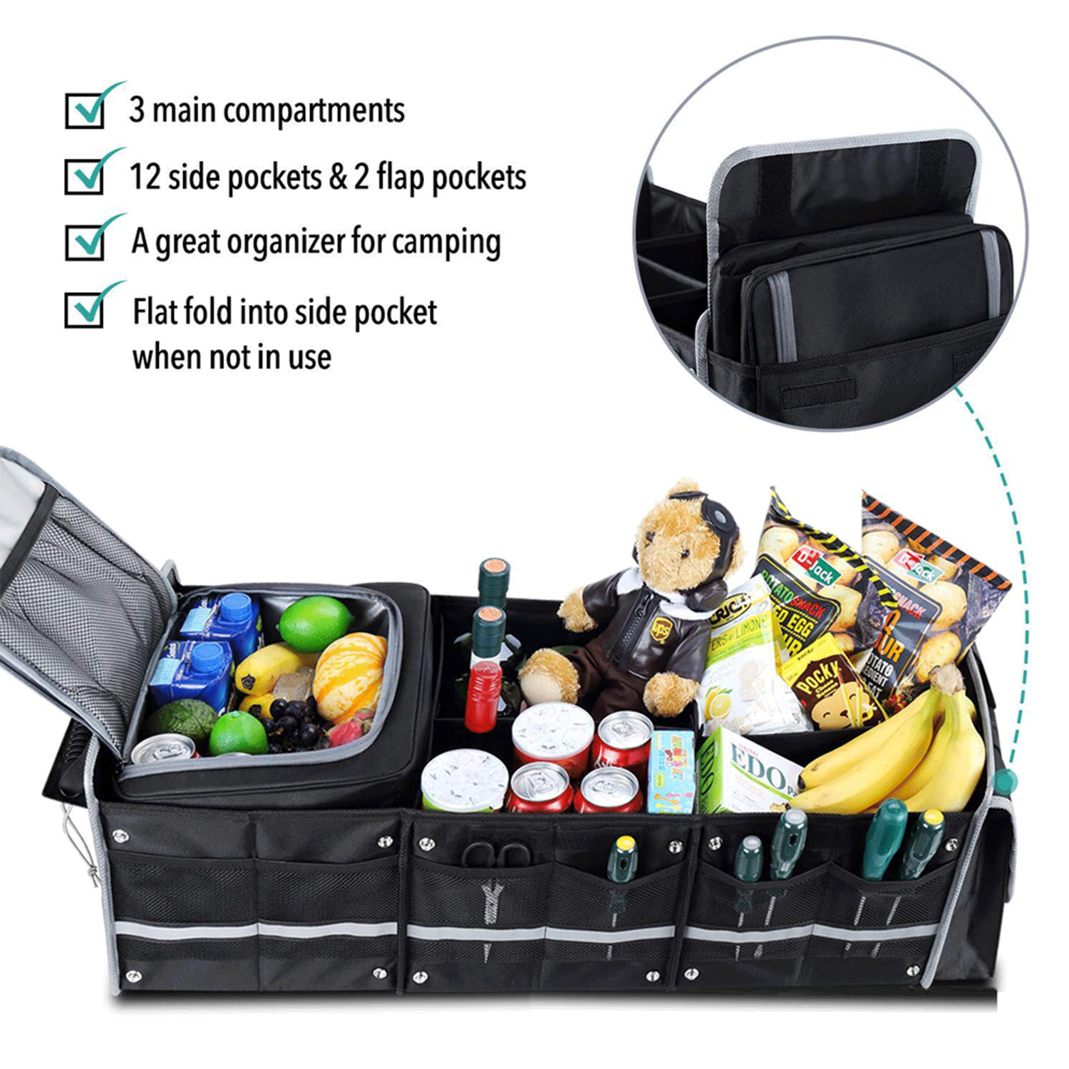 Outdoor Travel car supplies trunk storage Organizer box 4