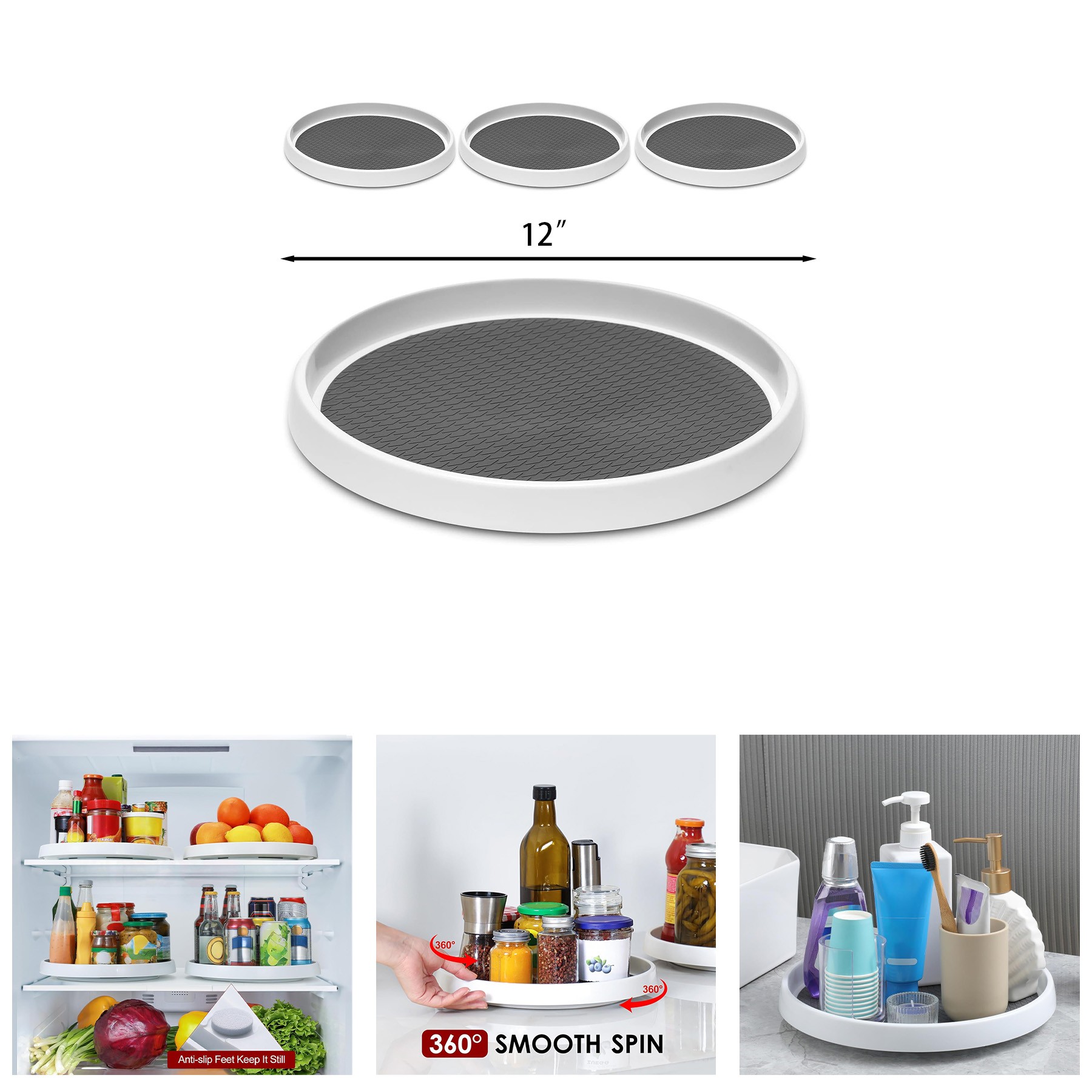 12-Inch Non-Skid Turntable Lazy 2