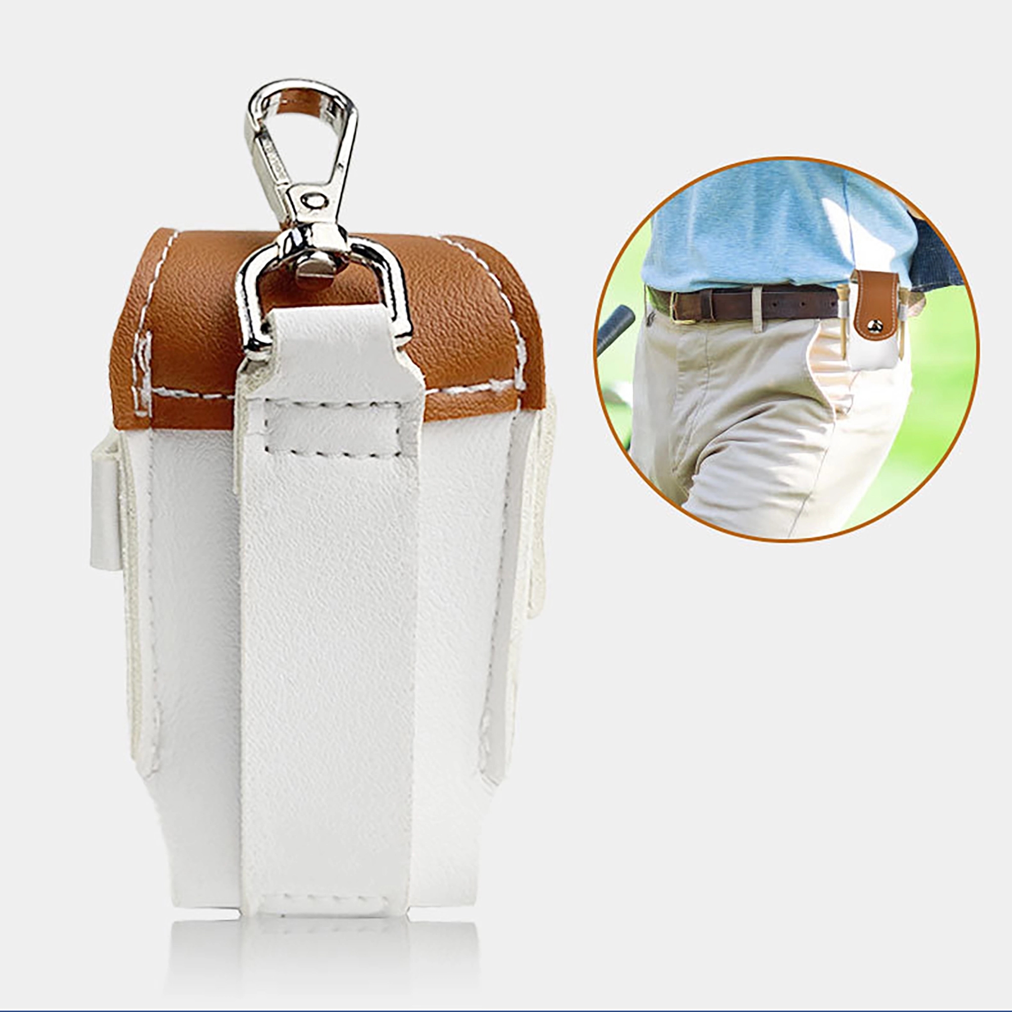MOQ 100pcs Leather Gift Golf Sports Ball Pouch 5