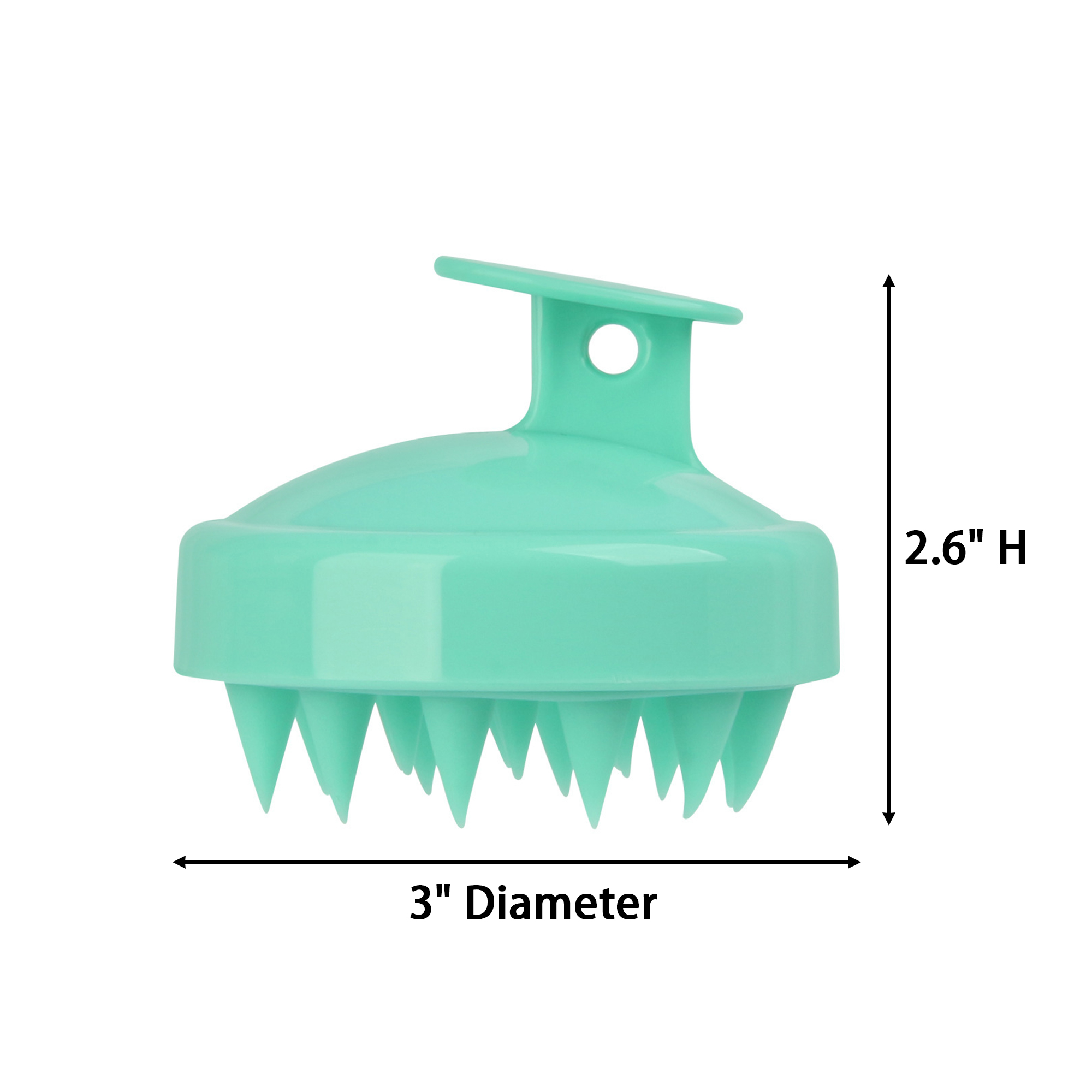 Food Grade Silicone Scalp Shampoo Brush With Soft Bristle 3" Diameter X 2.6" Height 2
