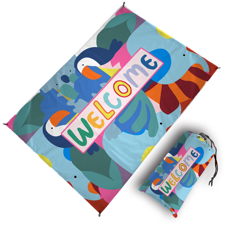 Full Color Imprinting Polyester Picnic Beach Blanket 2