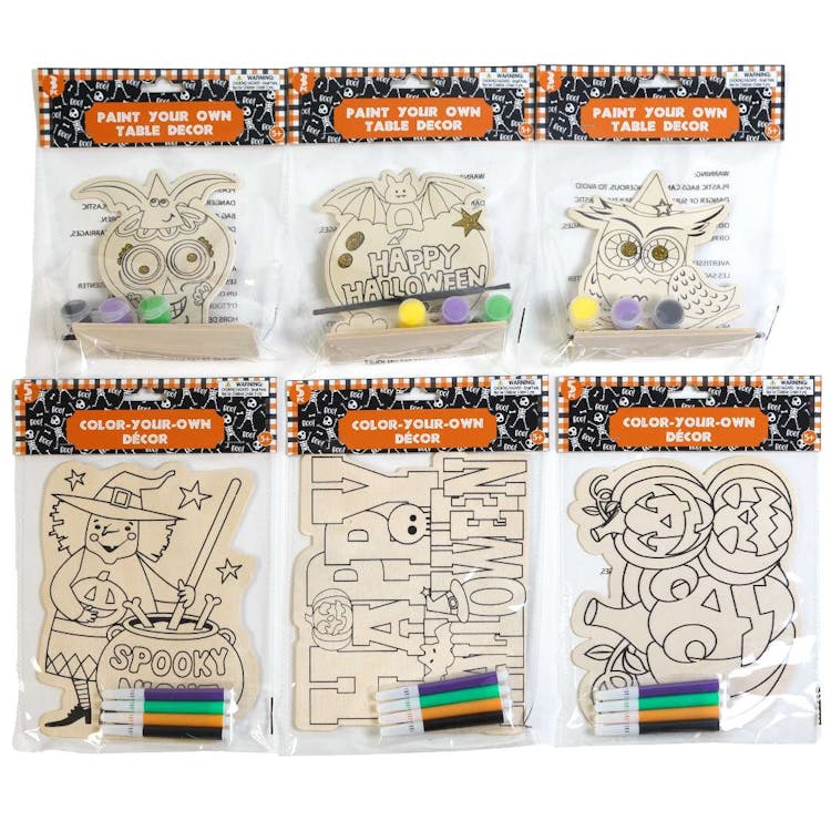 Halloween DIY Wood Plaque with Paint or Markers - Assorted 2