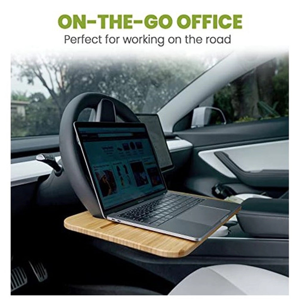 Bamboo Steering Wheel Travel Tray 3