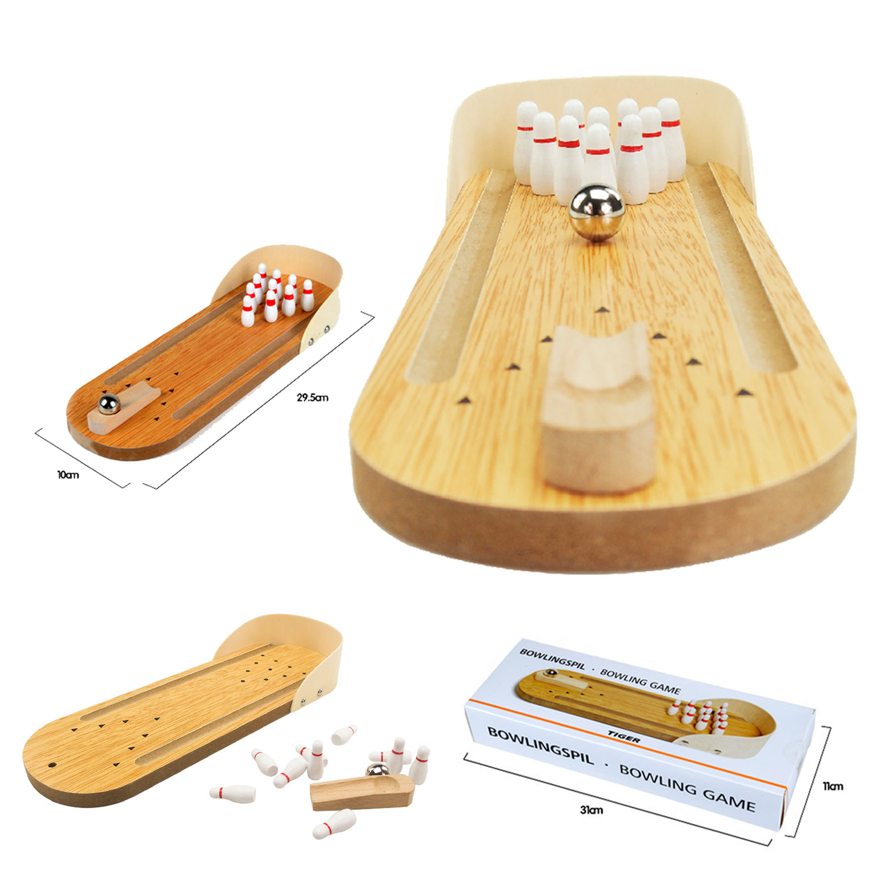Wooden Desktop Mini Bowling Game Set 2