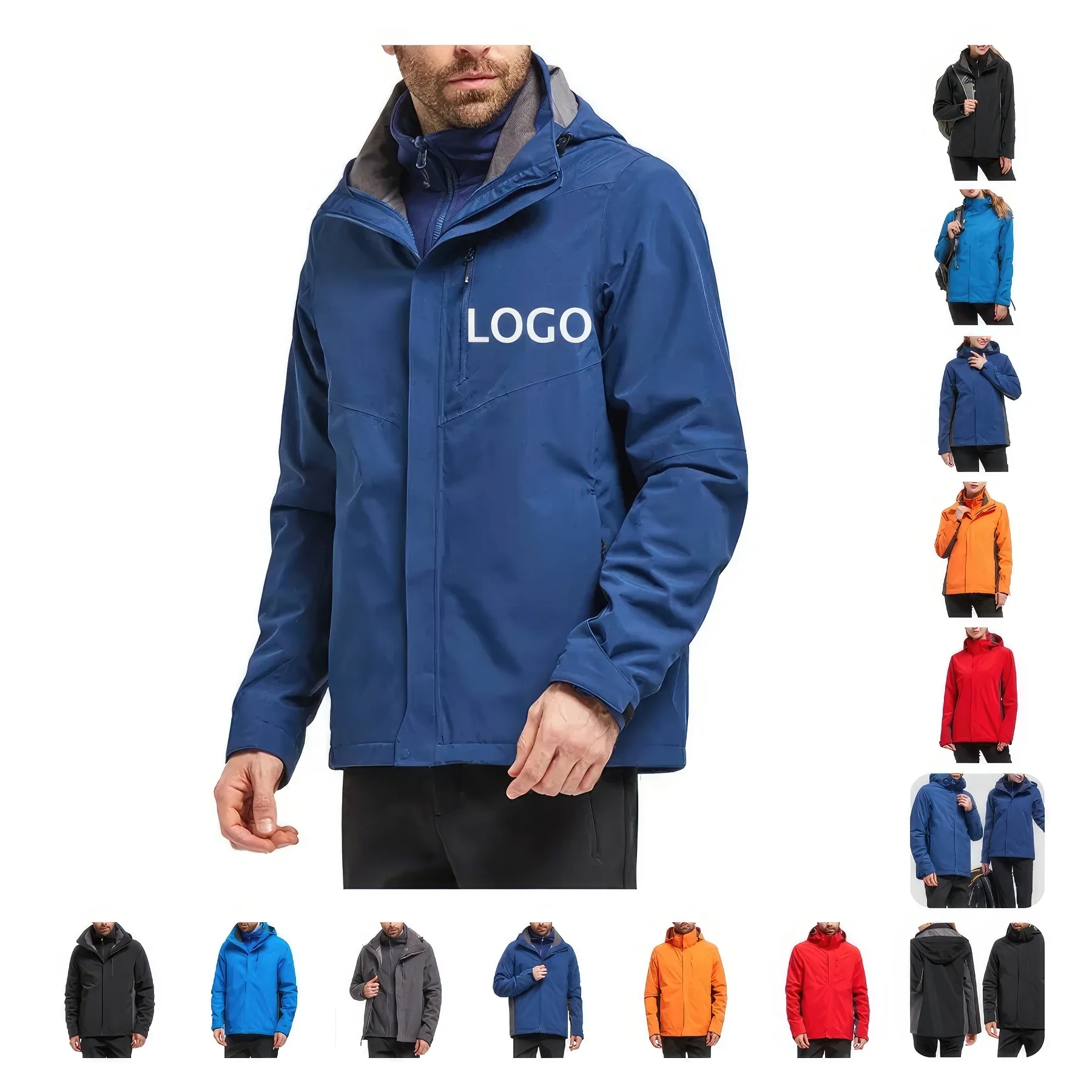 Waterproof Detachable 2-layer Hiking Jacket & Outdoor Coat 2