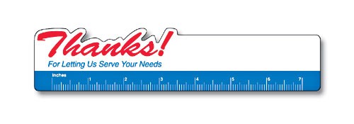Plastic Bookmark - 1.75x8 Laminated "Thanks" Shape -14 pt. 4