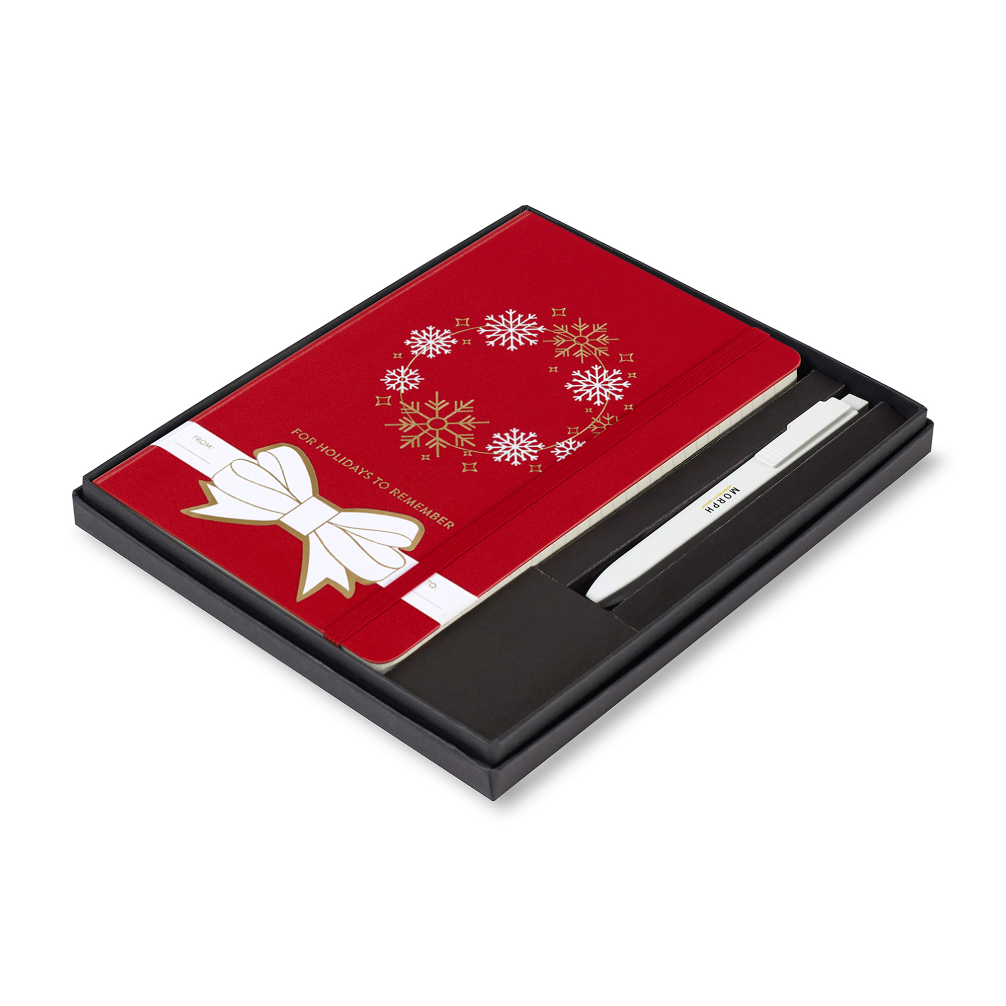 Moleskine® Hard Cover Holiday Notebook and GO Pen Gift Set 14