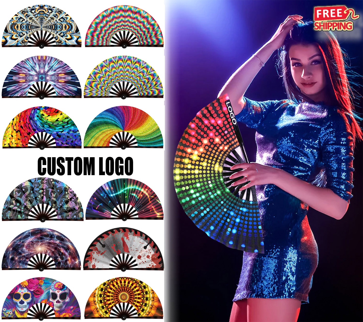 Satin Folding Dance Hand Fan 3
