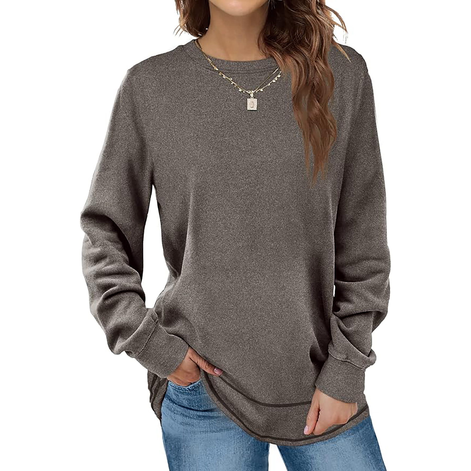 Women's Round Neck Long Sleeve Shirt 10