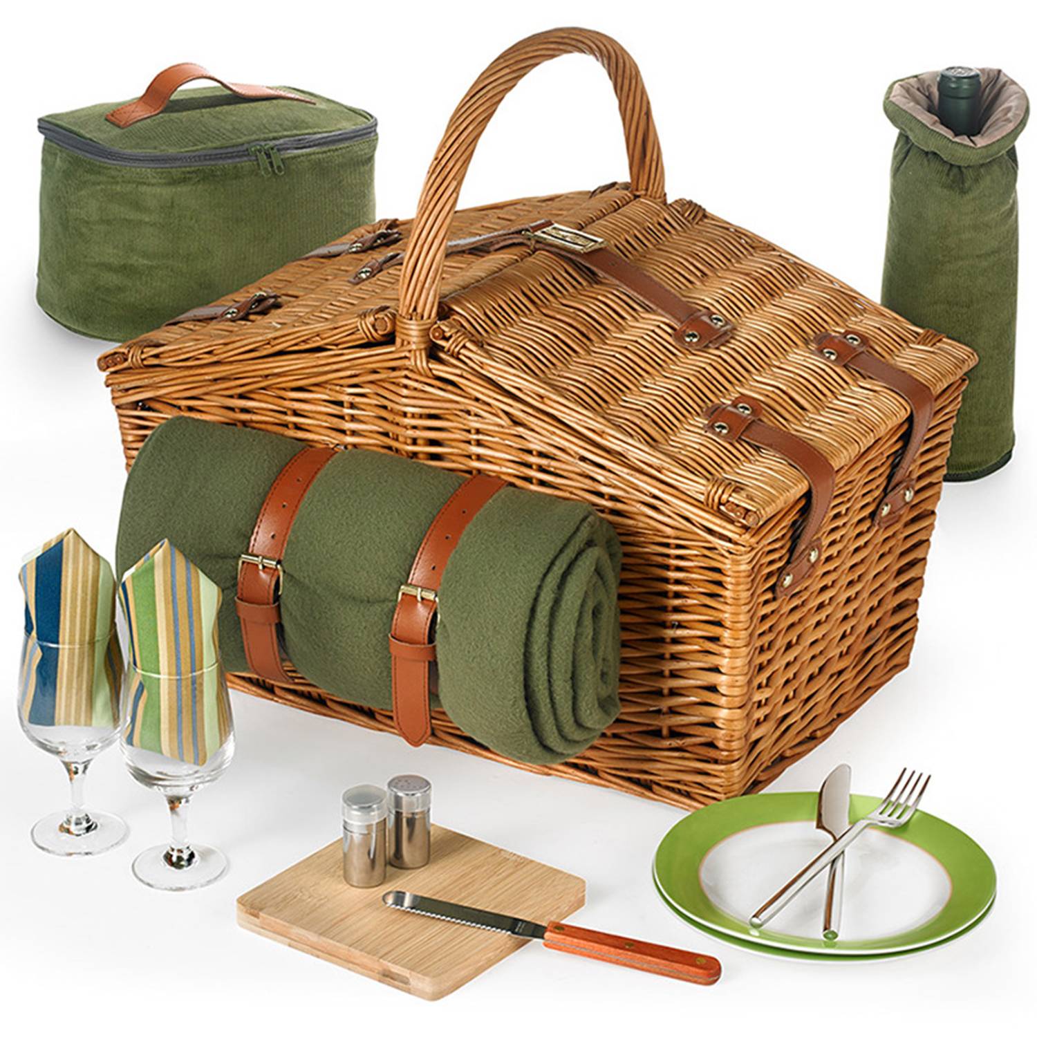 Willow Picnic Basket Set With Double Doors 4