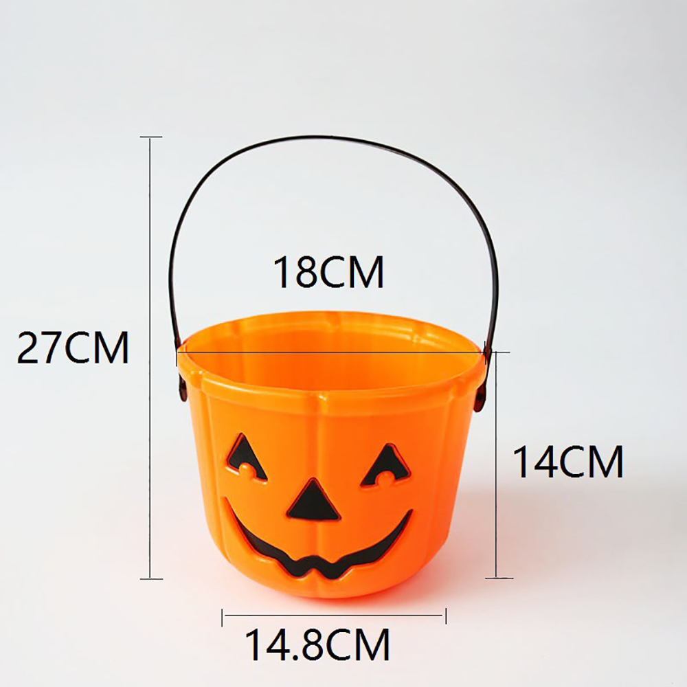 Halloween Prop Pumpkin Bucket Hand Basket 4