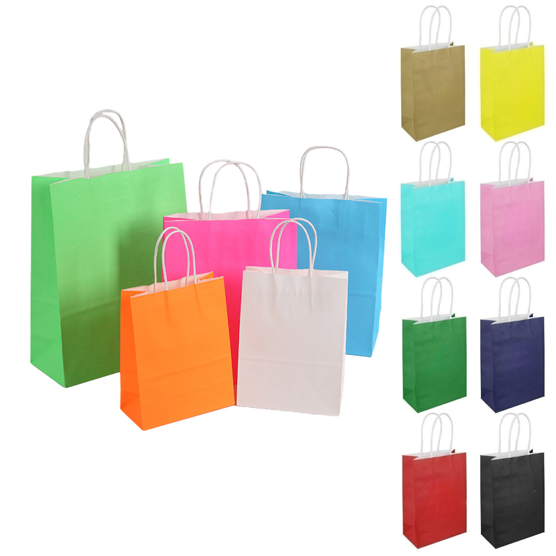 Small Size Kraft Paper Shopper Tote bags(5 7/8" * 3 1/8" * 8 1/4") 5