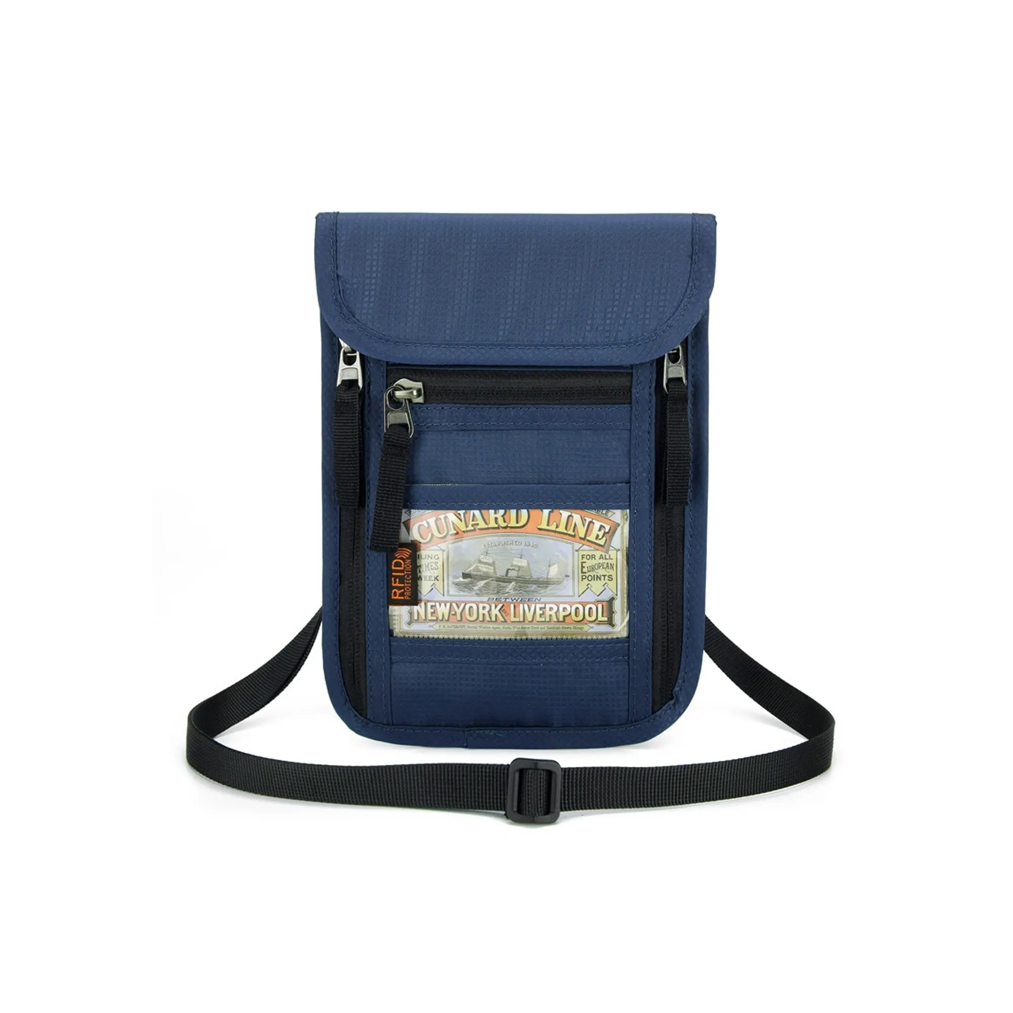RFID Blocking Passport Holder Neck Pouch 8