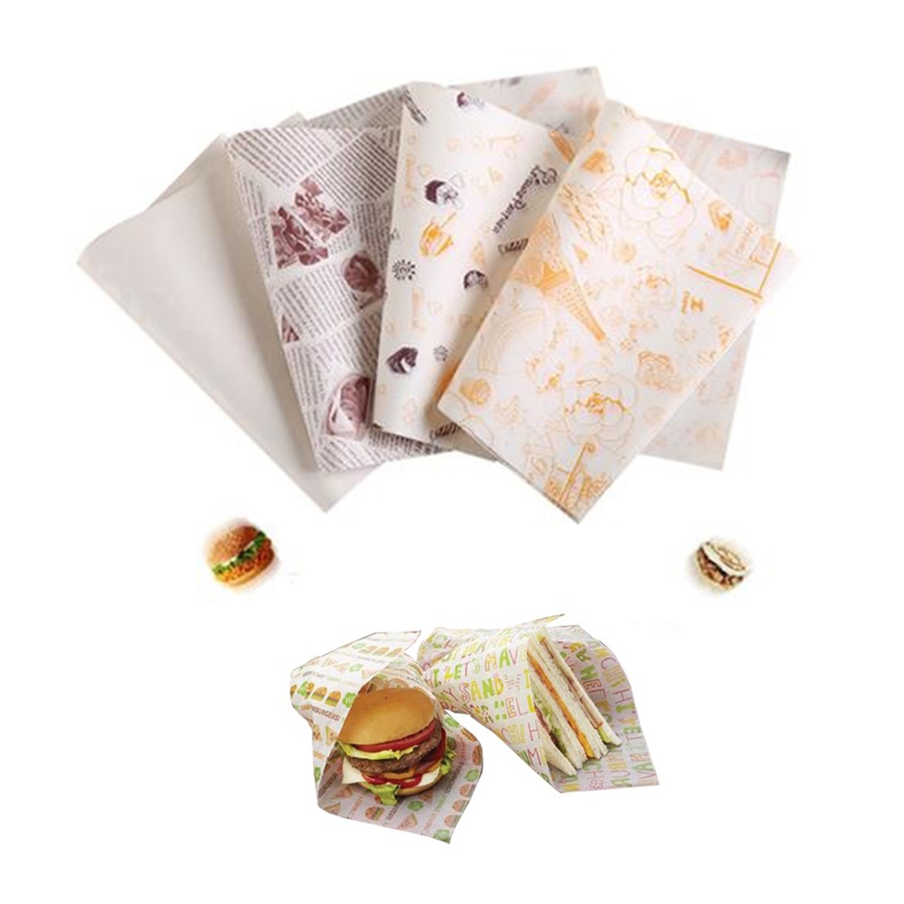 Sandwich Hamburger Wrapper Paper Deli Wrapping Tissue 1