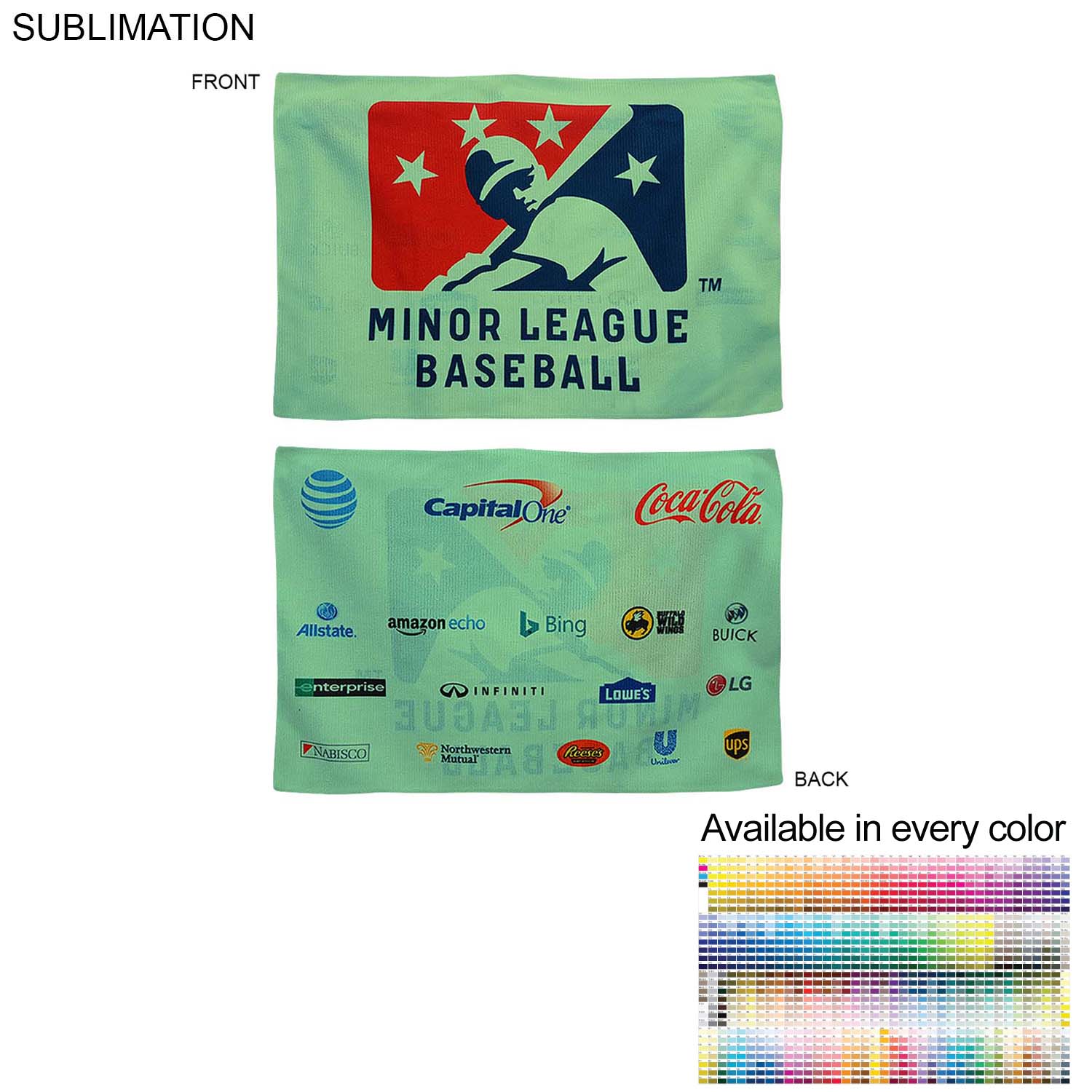 Microfiber Dri-Lite Terry Team and Sponsorship Towel, 12x18, Sublimated Edge to Edge 2 sides 11