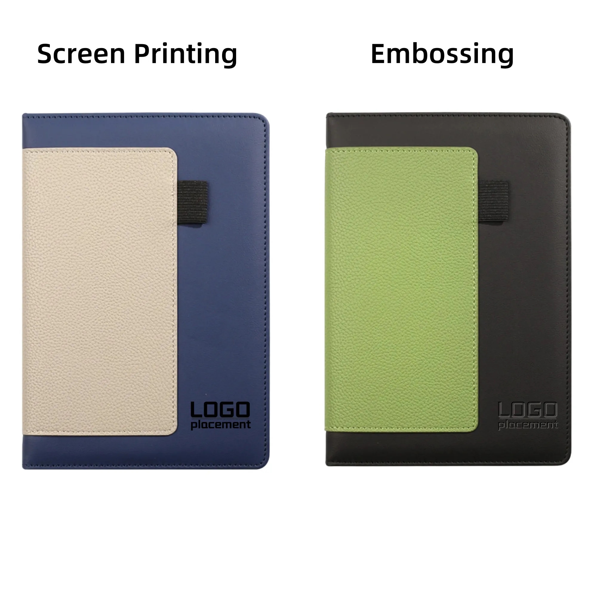 Leather Two-Tone Notebook Cover With Snap Strap For Branding 4