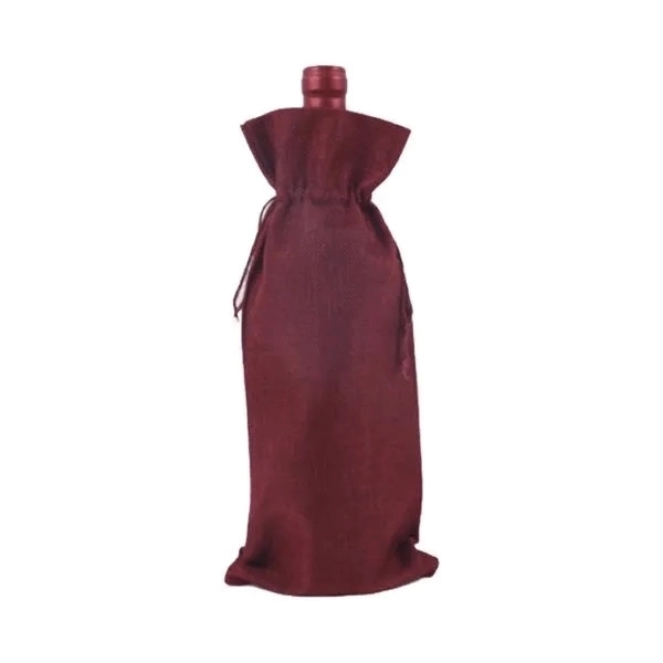 Jute Drawstring Wine Bag 1
