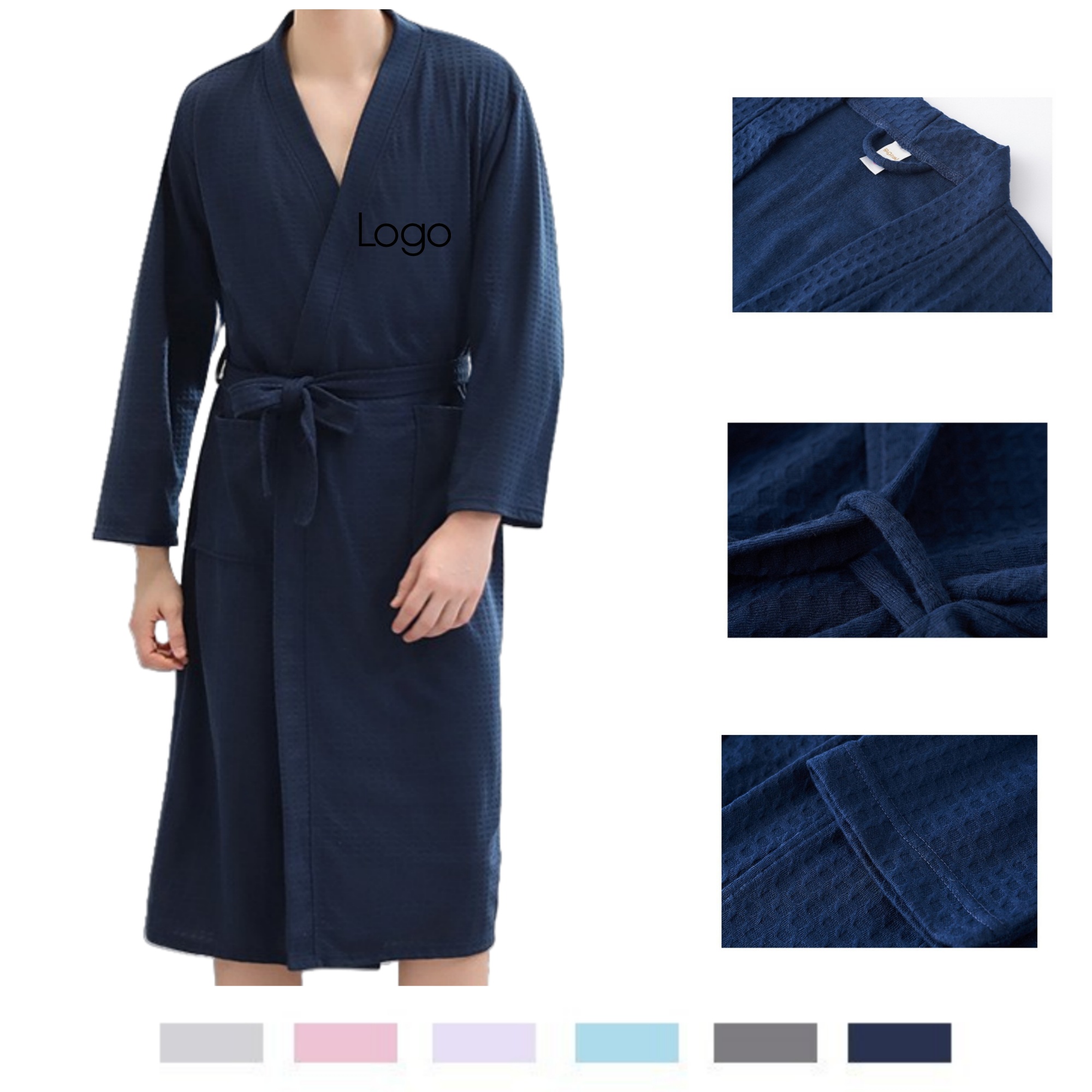 Waffle Weave Polyester Bathrobe 2
