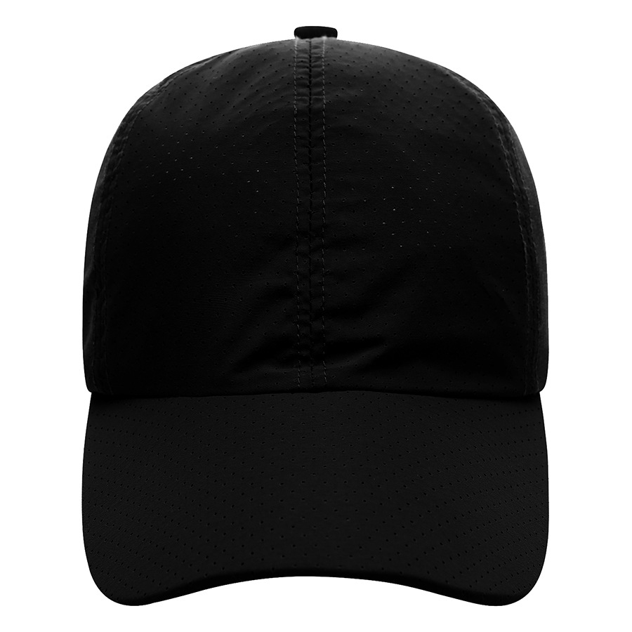 Stock Solid Color Quick Dry Poly 6 Panel Cap, Elastic Back