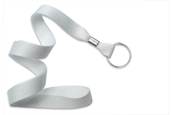 5/8" Blank Lanyard w/Split Ring (White) 1