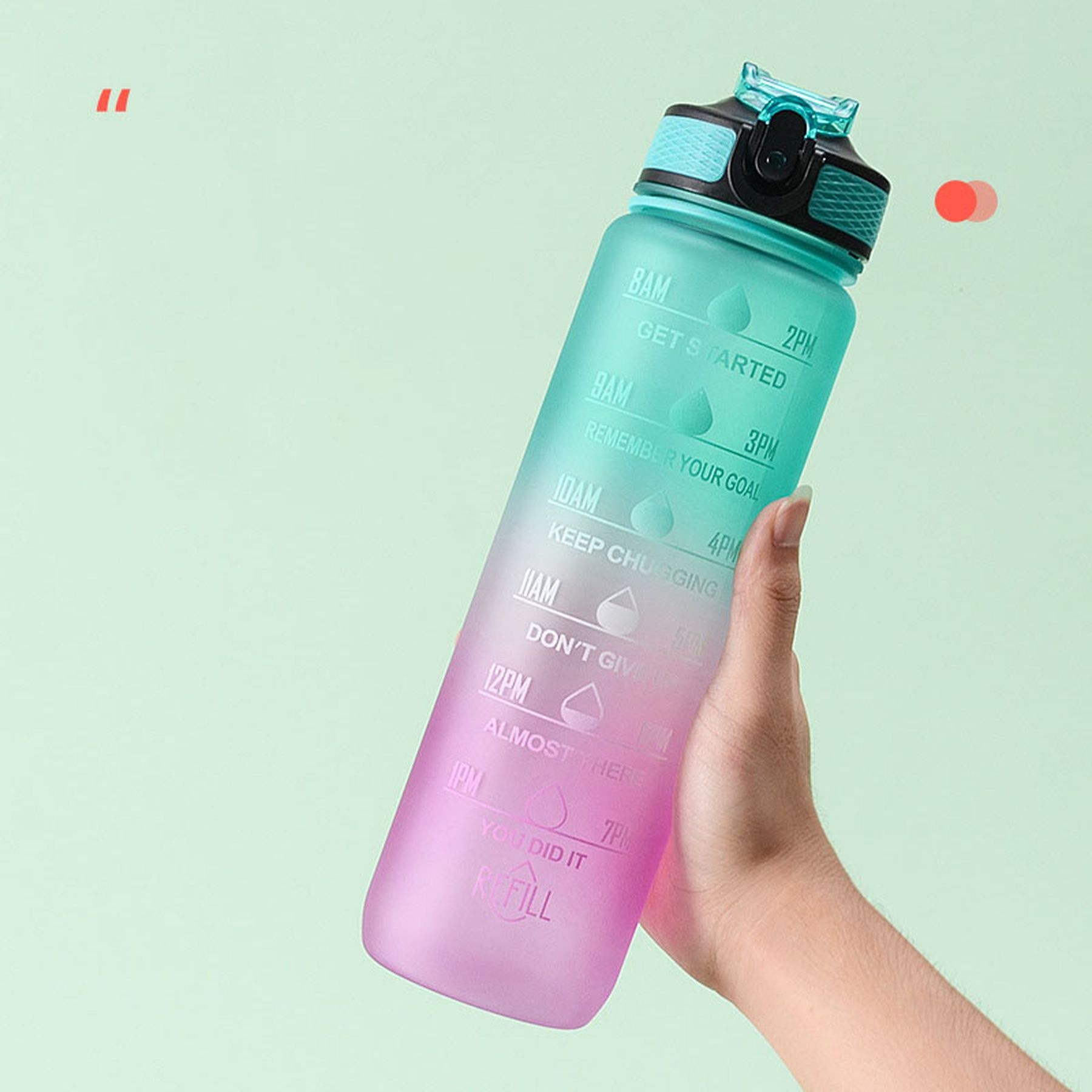 32Oz Motivational Fitness Leak-Proof Sports Water Bottle 16