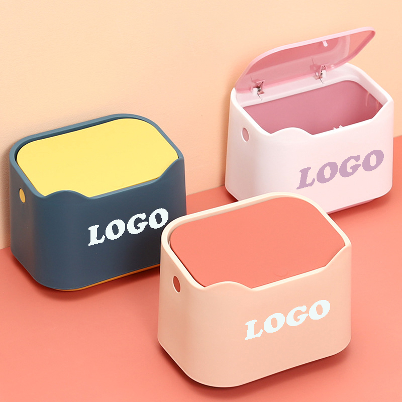 Mini Desktop Trash Can w/Lid 2
