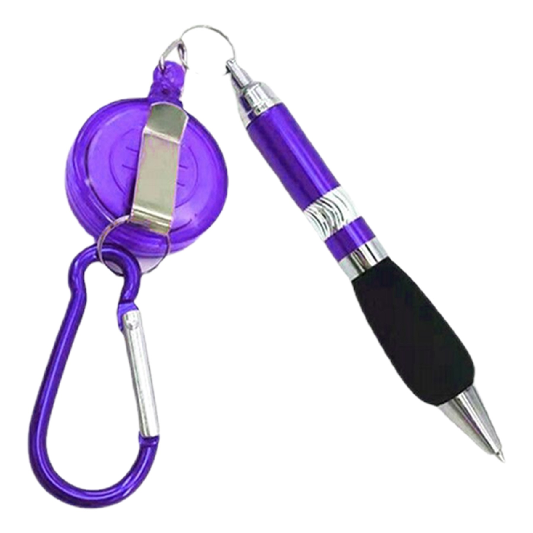 Retractable Badge Holder Carabiner Pen 5