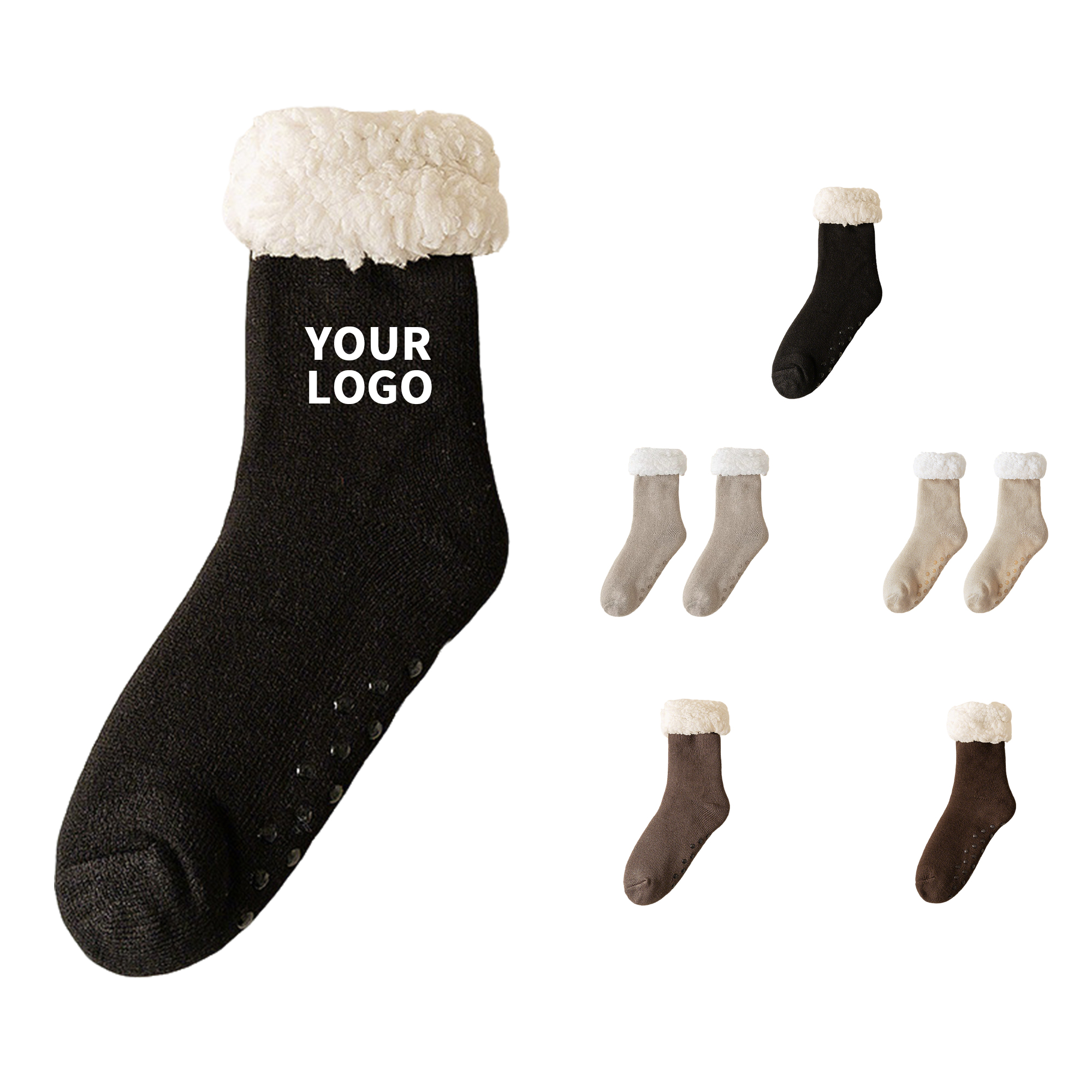 Thick Fleece Lined Slipper Sock 7.87" Length x 8.66" Width 6