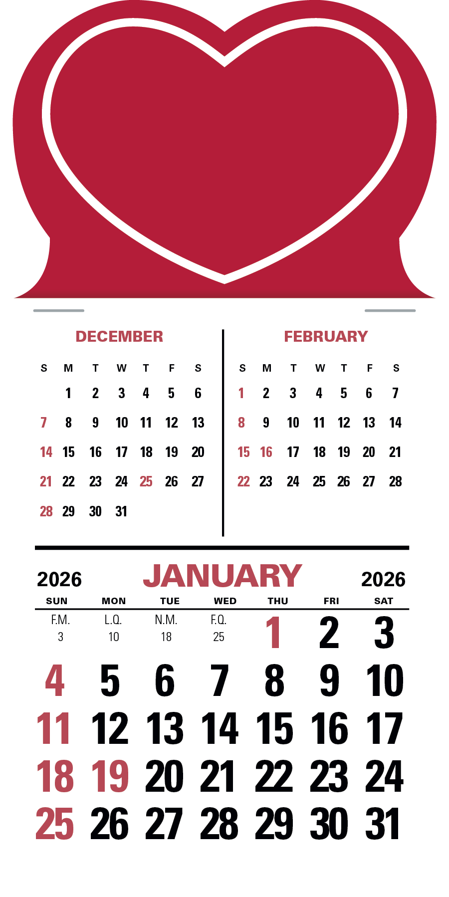 Press-N-Stick 3-Month Vertical Calendar