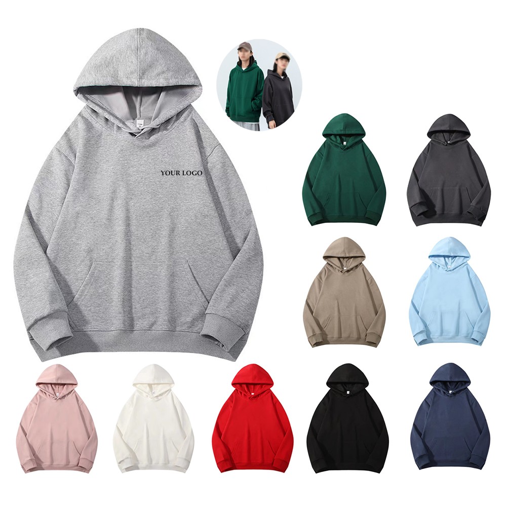 Cotton Unisex Plain Hoodie Pullover Hooded, custom hoodie or sweatshirt with logo imprint 8