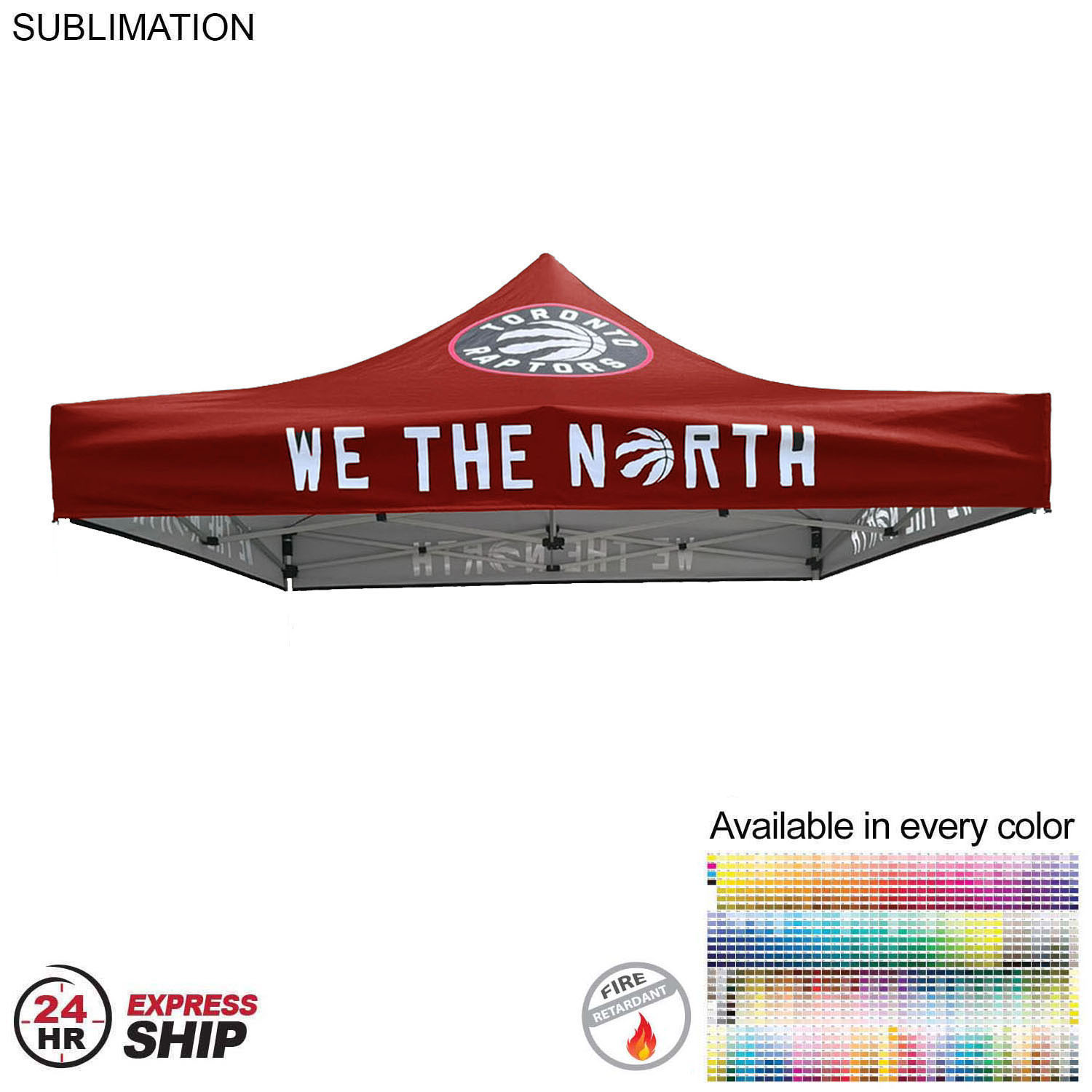 24Hr Express Ship - 10' Premium Tent Canopy only, Full Bleed Dye Sublimation
