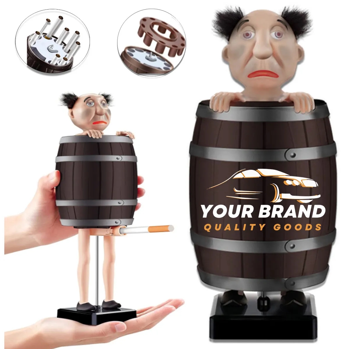 Funny Creative Spoof Santa Claus Wooden Barrel Cigarette Box 1