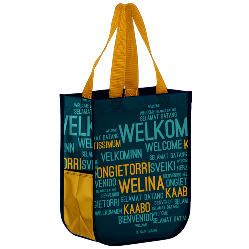 Custom Laminated Lulu Style Shopper Tote Bag - 12" x 9" x 4" 3