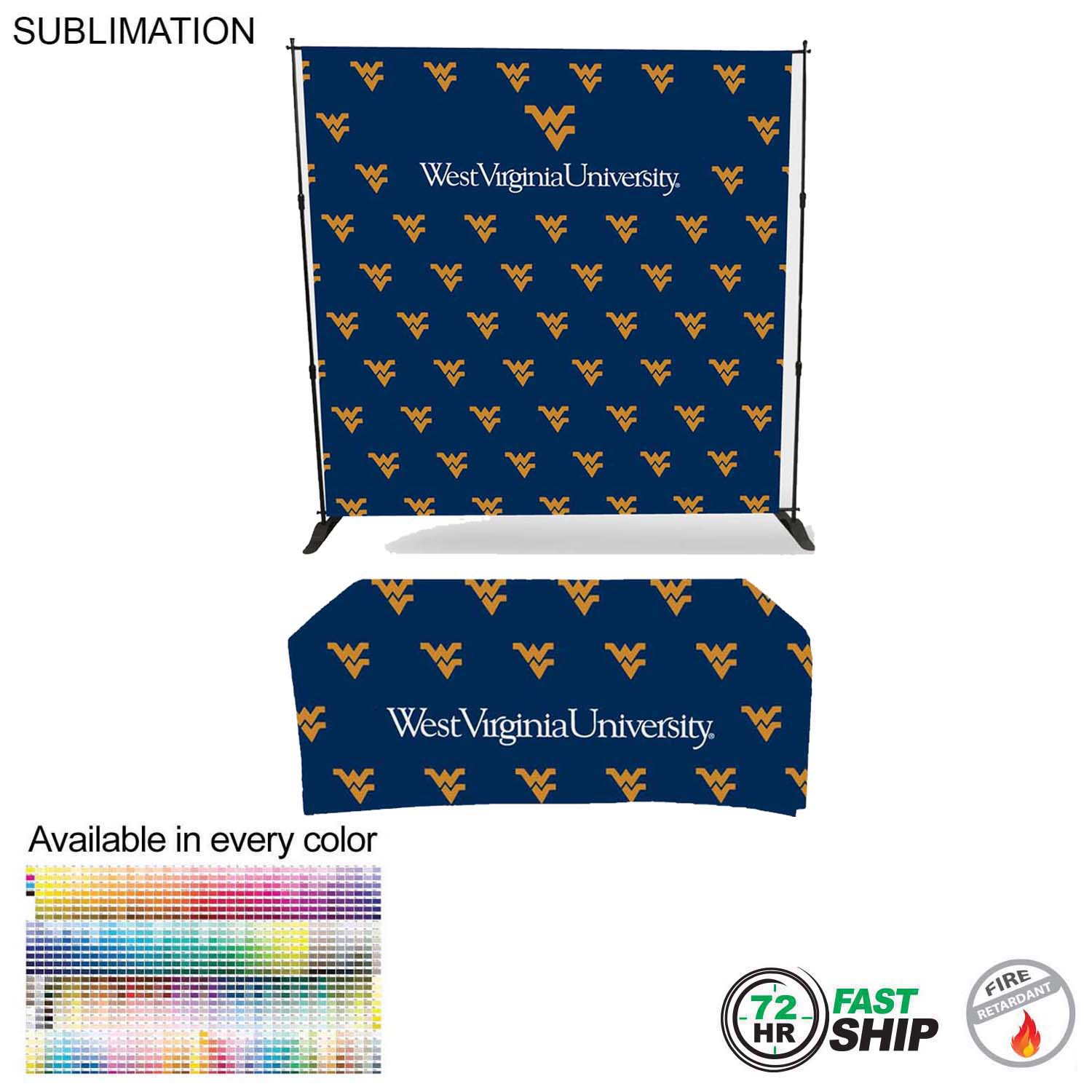 72 Hr Fast Ship - Tradeshow Booth Package, 8' Expanding Display and 6' Sublimated PREMIUM Tablecloth 2