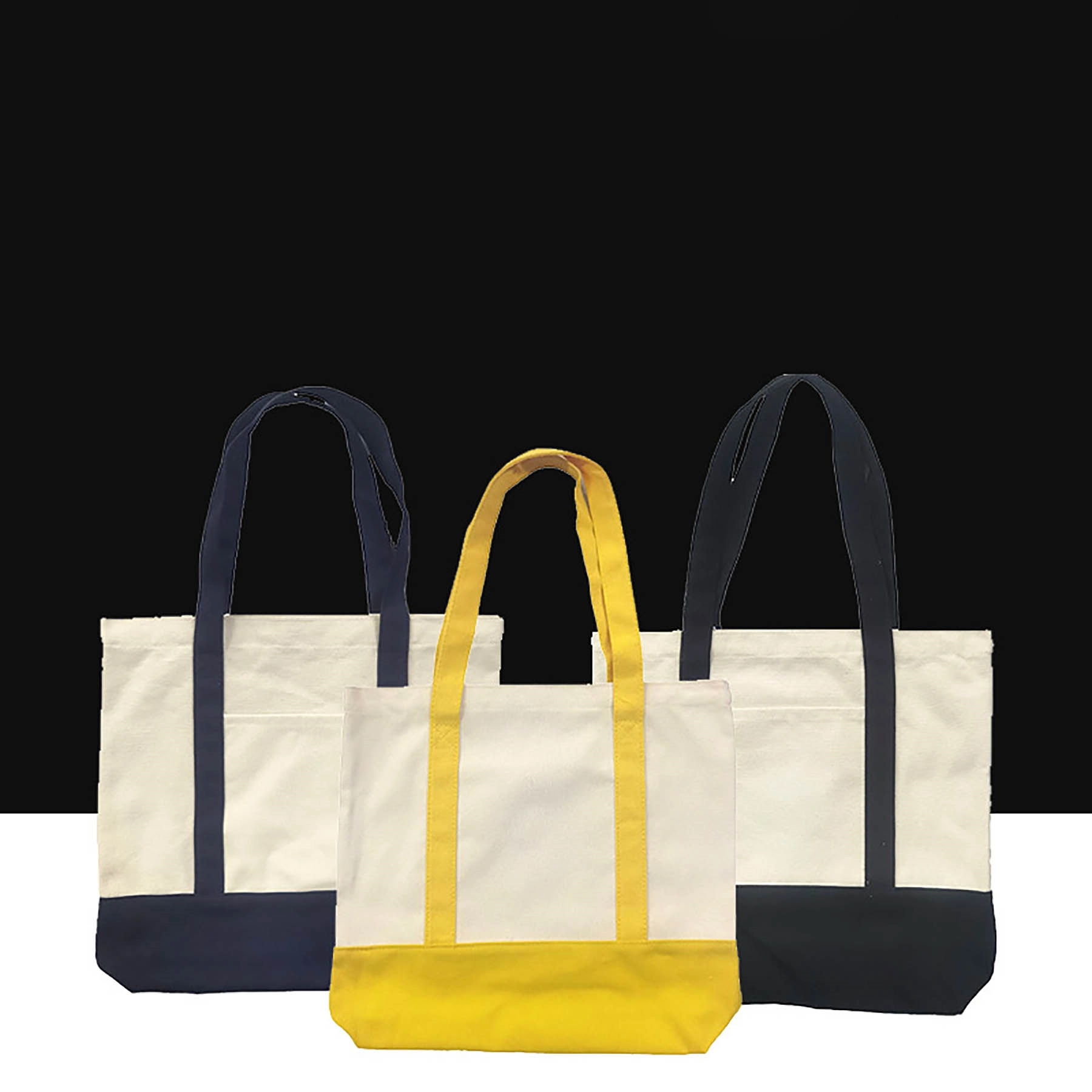 Stylish Canvas Tote Bag With An External Pocket 2