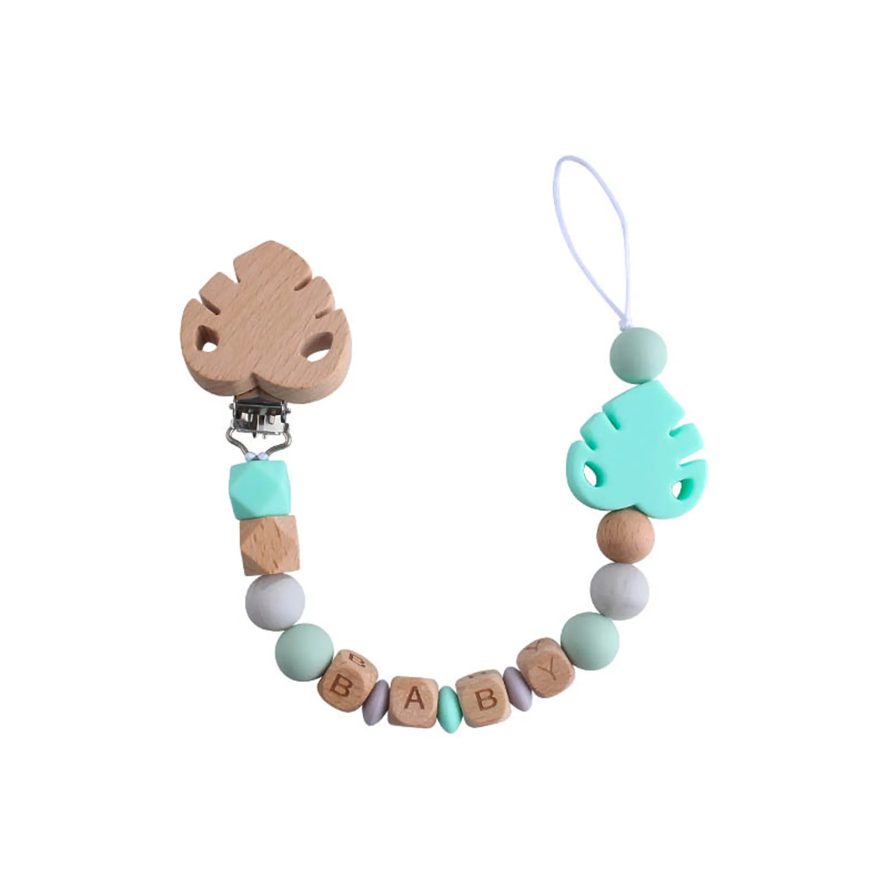 Beech Leaf Pacifier Clip 6