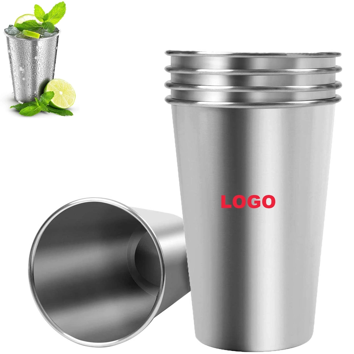 16 oz. Single-wall Stainless Steel Pint Cups 1