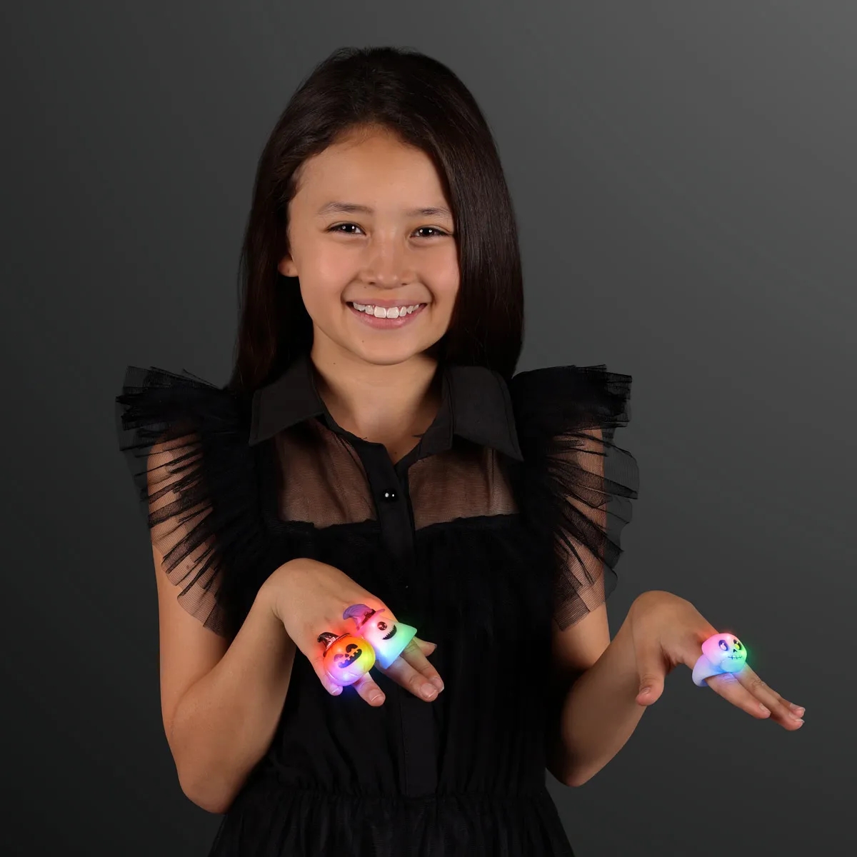 Soft Blinky Halloween Rings, Assorted 3