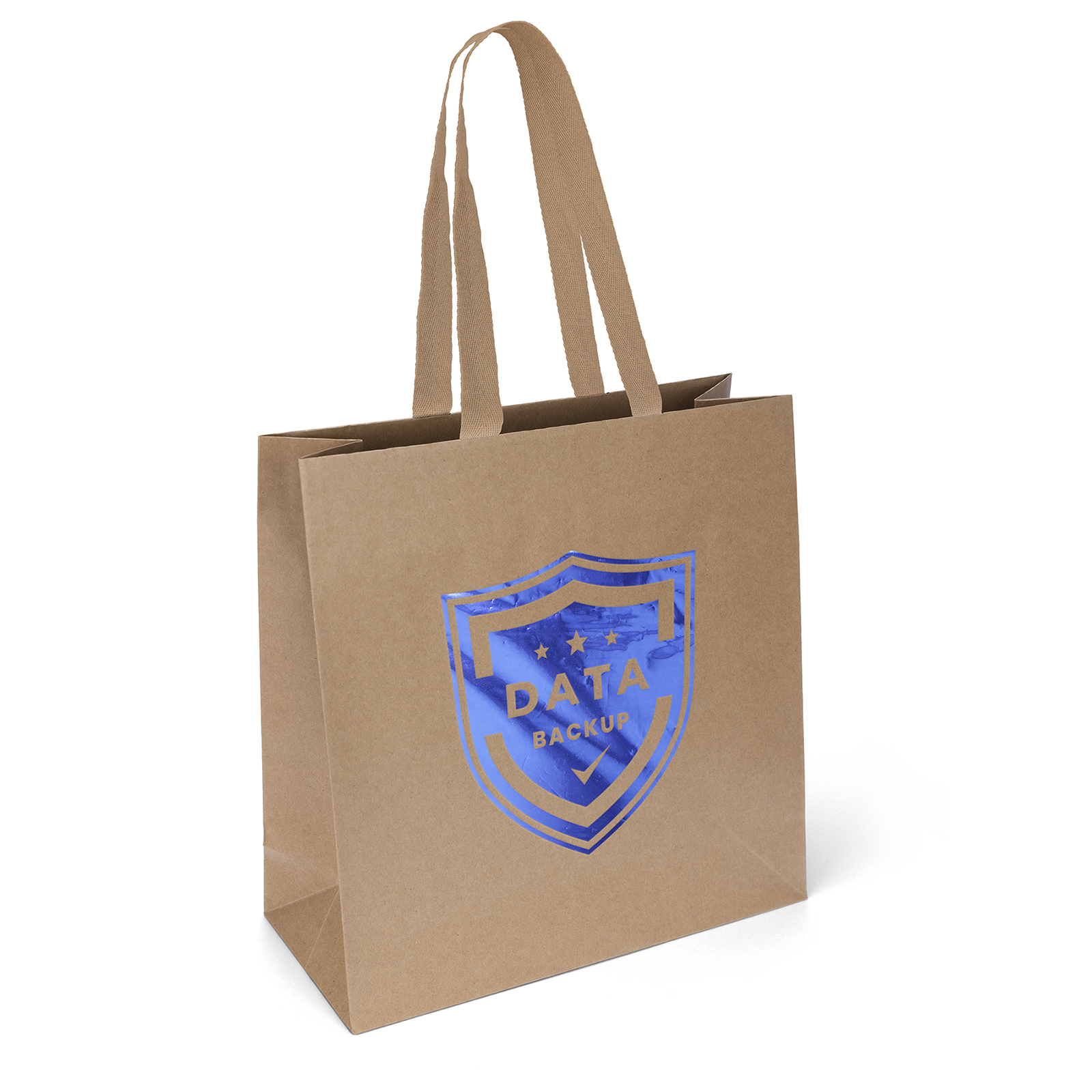 Tuscan™- Eco Kraft-Brown Laminated Eurotote - Foil Print 1