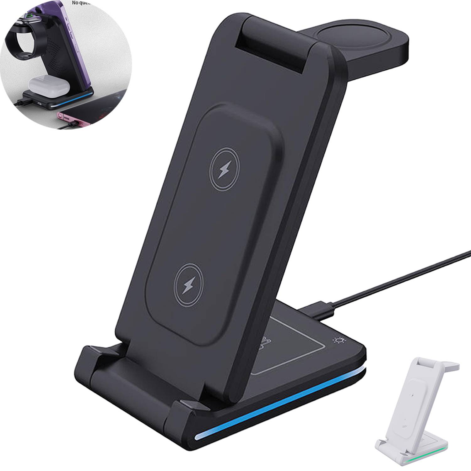5 In 1 Foldable Wireless Charger Phone Stand 8