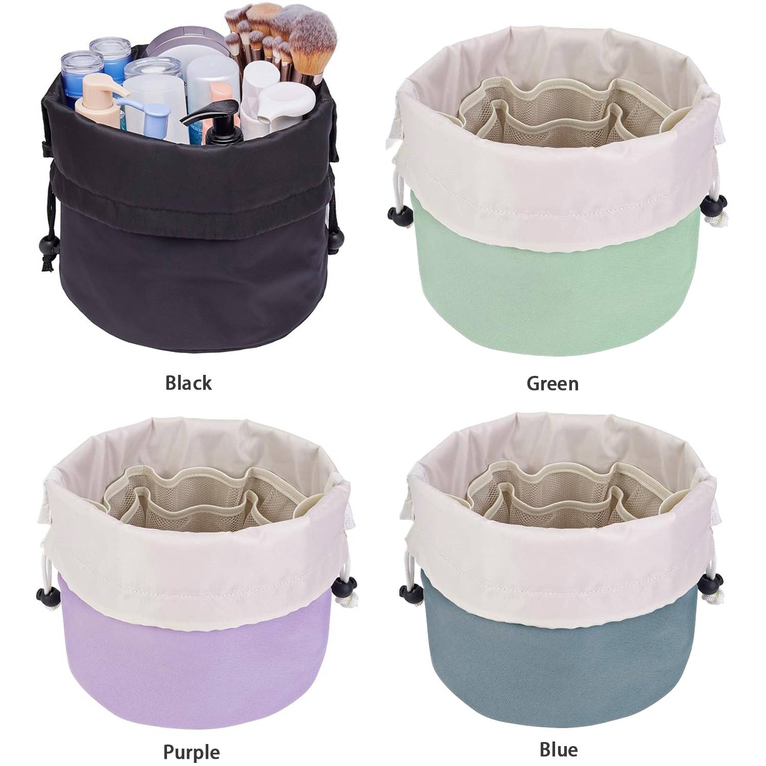 Barrel Drawstring Makeup Travel Bag 1