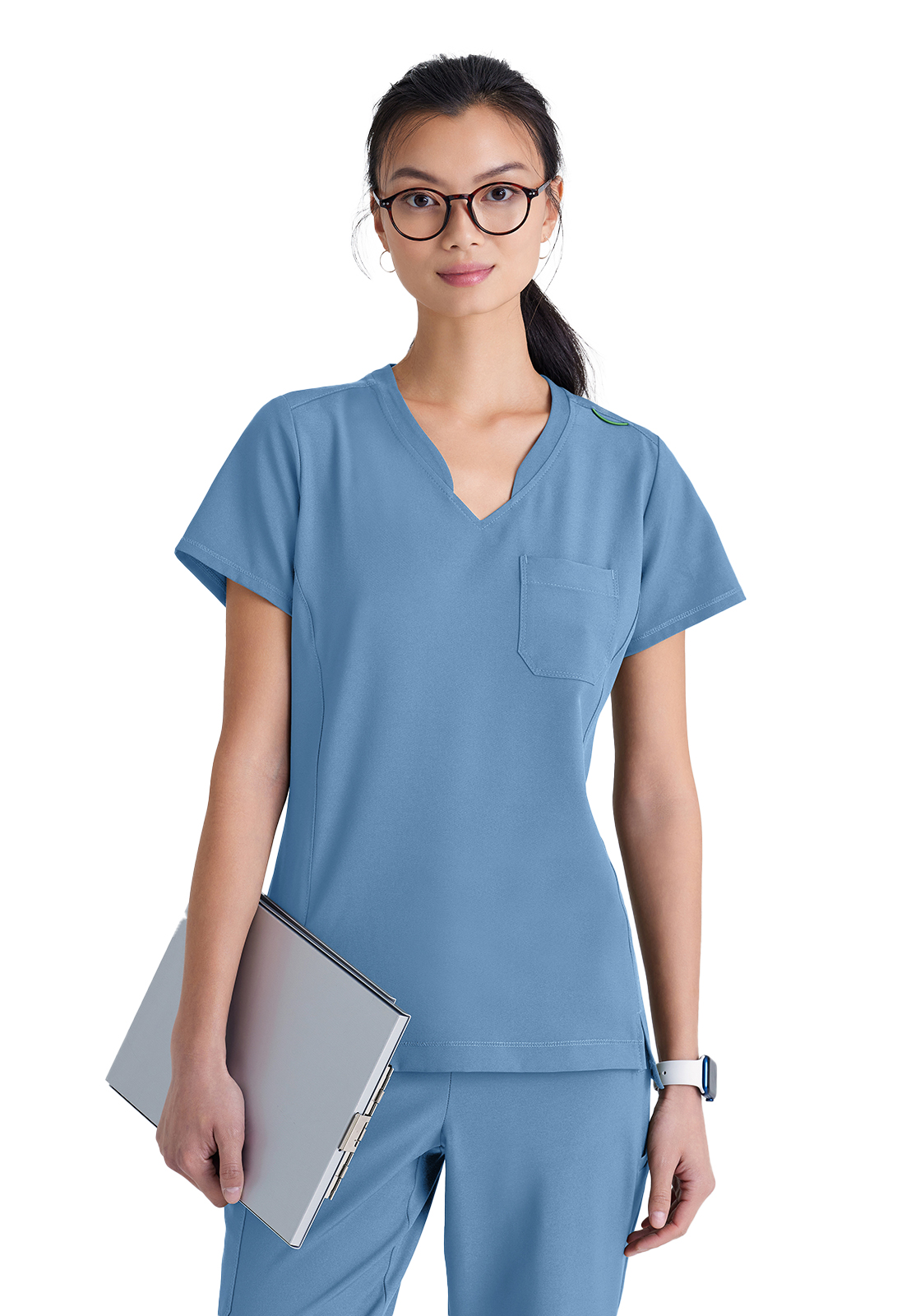 Grey's Anatomy Evolve Stretch - Women's One-Pocket Banded V-Neck Sway Scrub Top