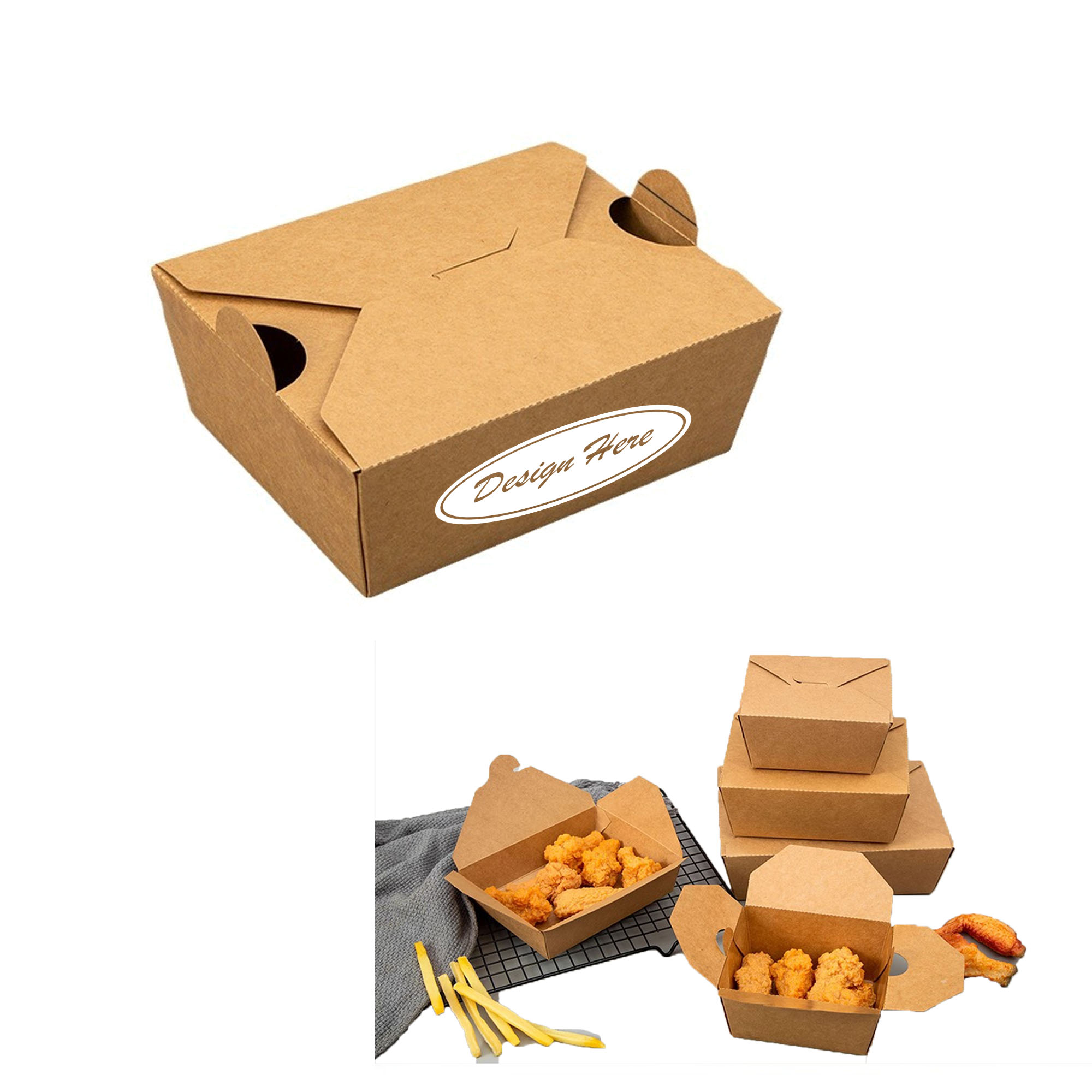 Eco-Friendly Kraft Paper Lunch Box for Sustainable Packaging 3