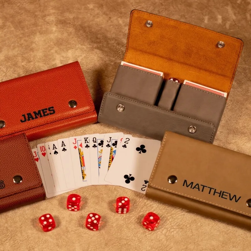 Leatherette Card And Dice Sets 6