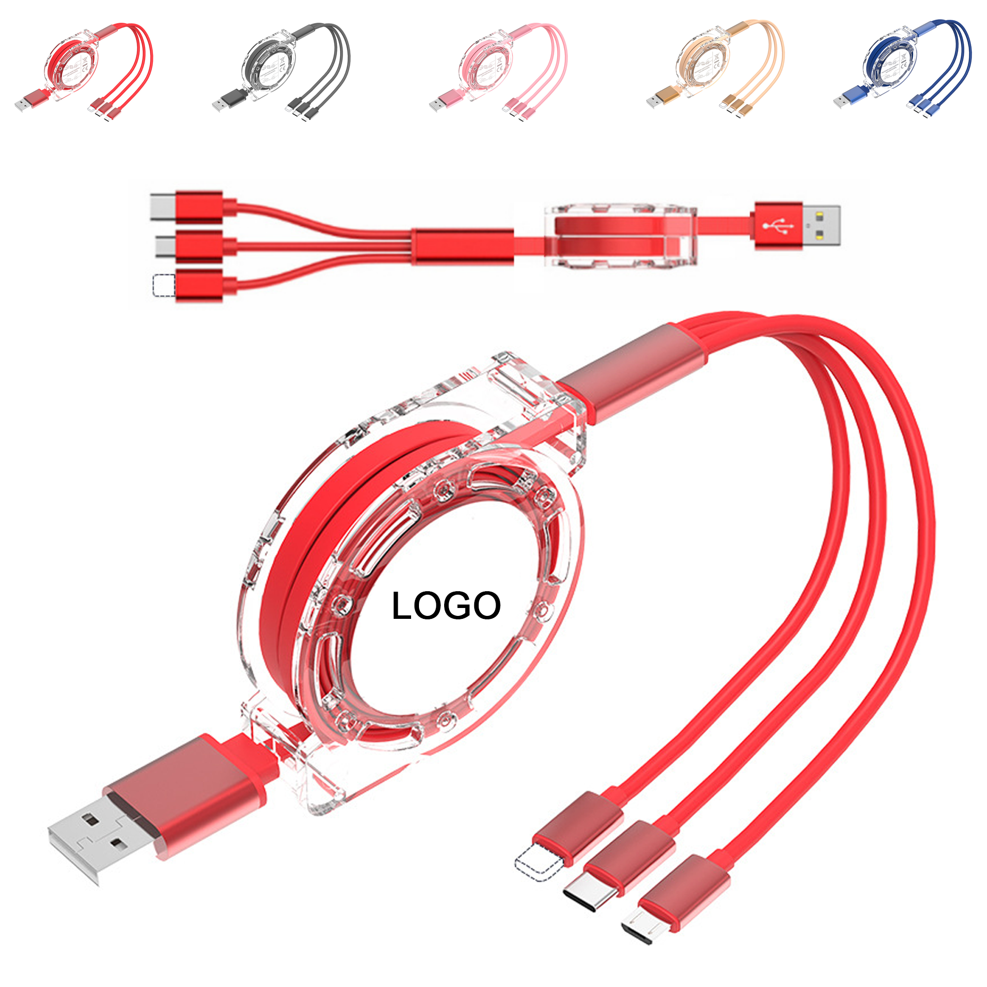 3-in-1 Retractable Multi-Port Cable 2