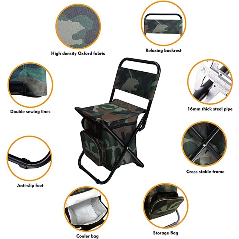 Fishing Cooler Bag Foldable Camping Chairs 5